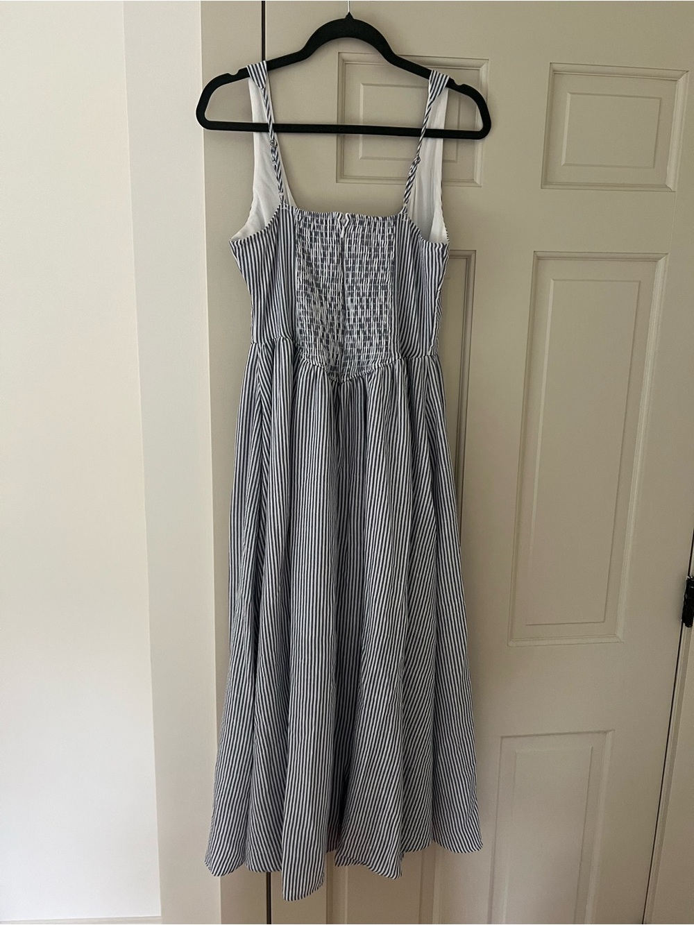Workshop Republic Clothing Blue-and-White Corset Striped Midi Dress - Picture 5 of 7